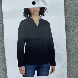 REV Women's M Blouse Black Polyester Spandex e0029